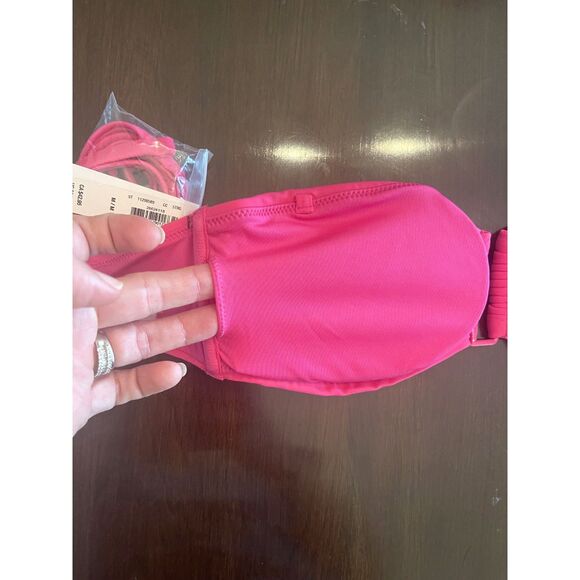 NWT VIctoria's Secret Swim Bikini Top MEDIUM Hot Pink Bandeau Attachable Strap - Picture 7 of 11